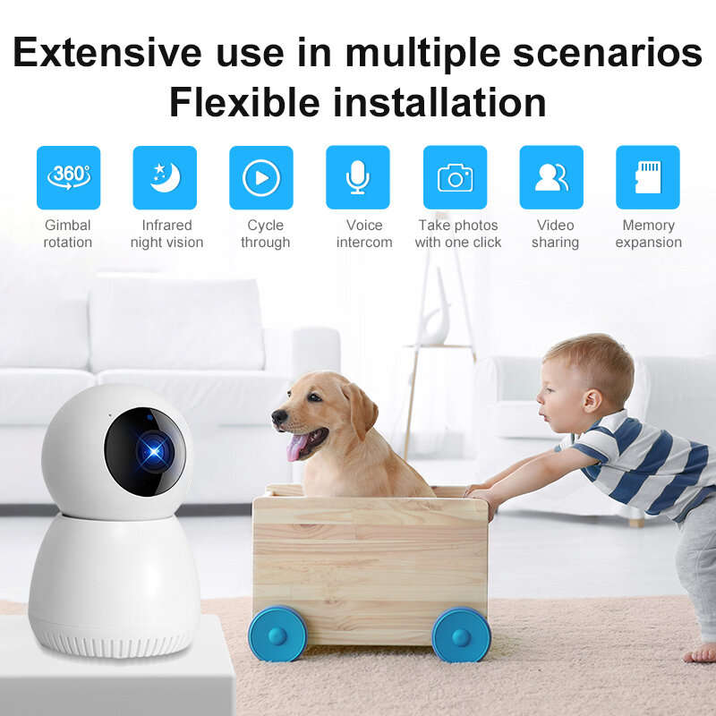 Surveillance Camera 1080P WIFI Camera Home Security Camera Indoor Camera WIFI Baby Monitor Audio Vid