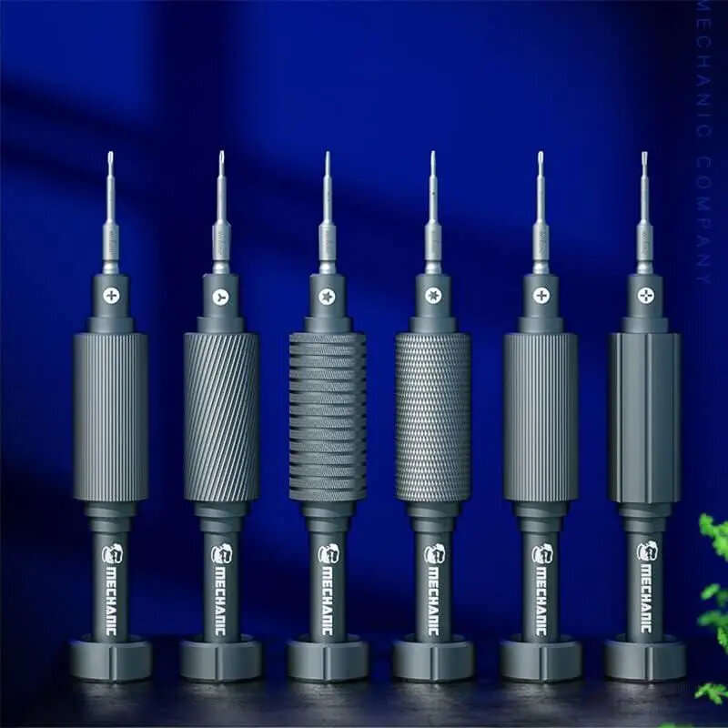 Grey - Mechanic 6-in-1 Mini Screwdriver Set Precision Magnetic Silicon-Magnesium Alloy Noise Reducti