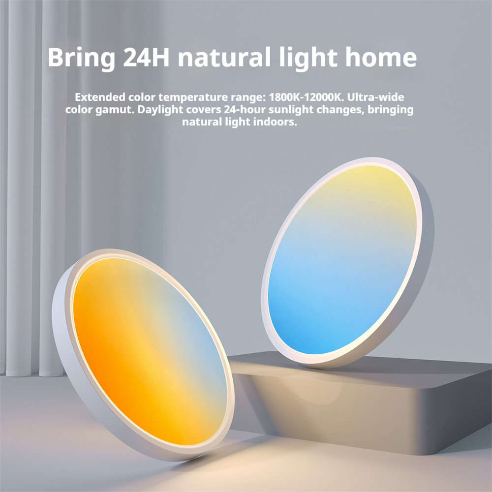 RGB - Elfeland 60W 40cm Full Spectrum LED Ceiling Light 1800K~12000K Remote Control with RGB Modes D