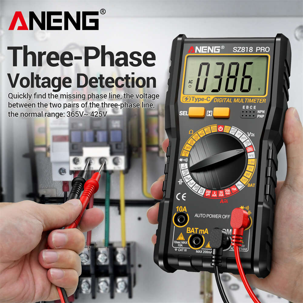 SZ818 PRO - ANENG SZ818 SZ818PRO Digital Multimeter True RMS 1000V Voltage 10A Current Measurement R