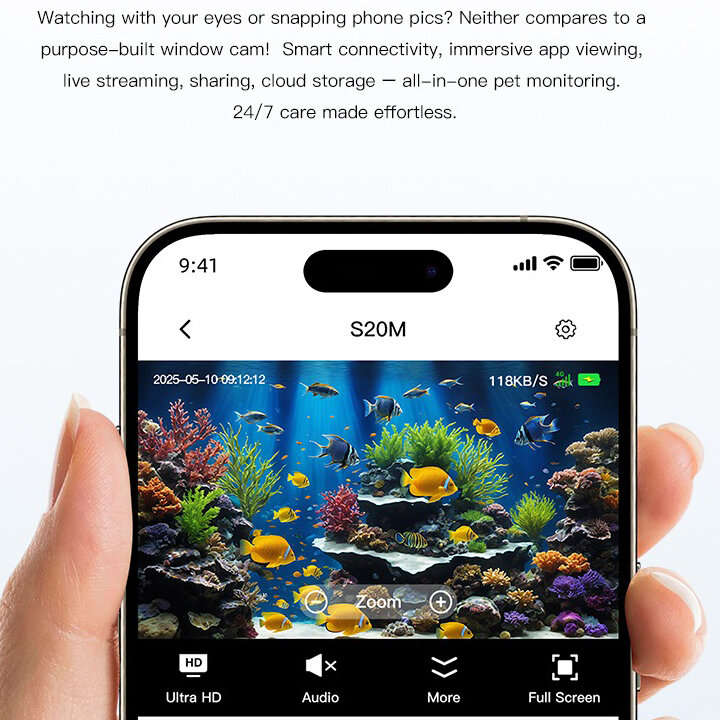 Black - Camsoy S20M WiFi Mini Smart Home Pet Monitor Window Camera Motion Detect Security Camera Two