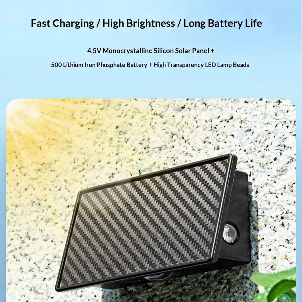 Warm Light - Elfeland LED Solar Wall Lamp 5 Lighting Modes Auto Solar Charging Waterproof Outdoor Co