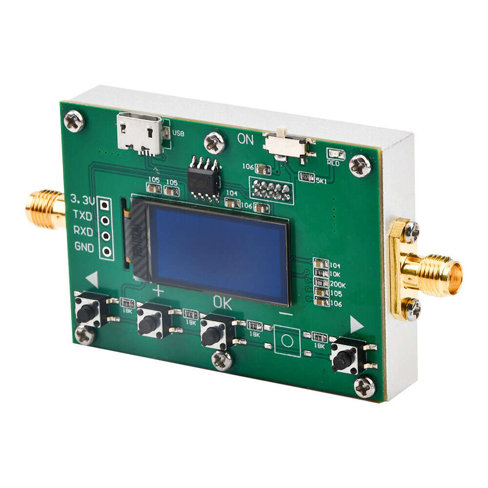 Green - Adjustable RF Attenuator Module LF to 6GHz, 0 to 31.75dB OLED Display SMA Connector CNC Alum
