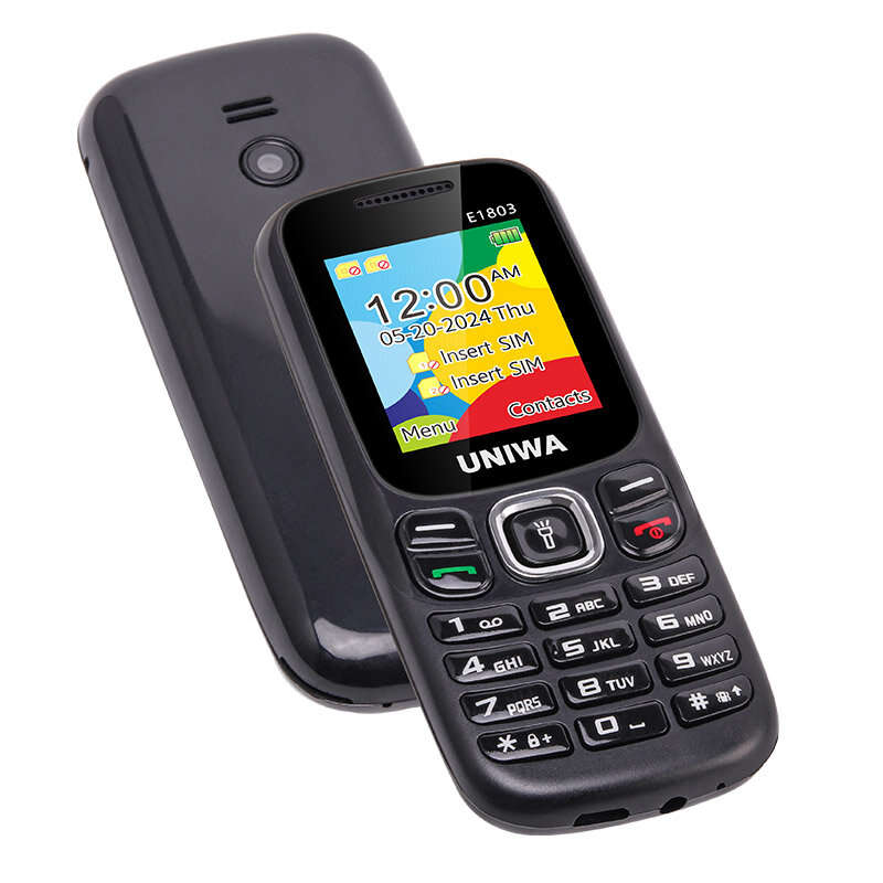 Blue - UNIWA E1803 Mini 2G GSM 1.77-inch Dual SIM Dual Standby 800mAh FM Big Button LED Flashlight M