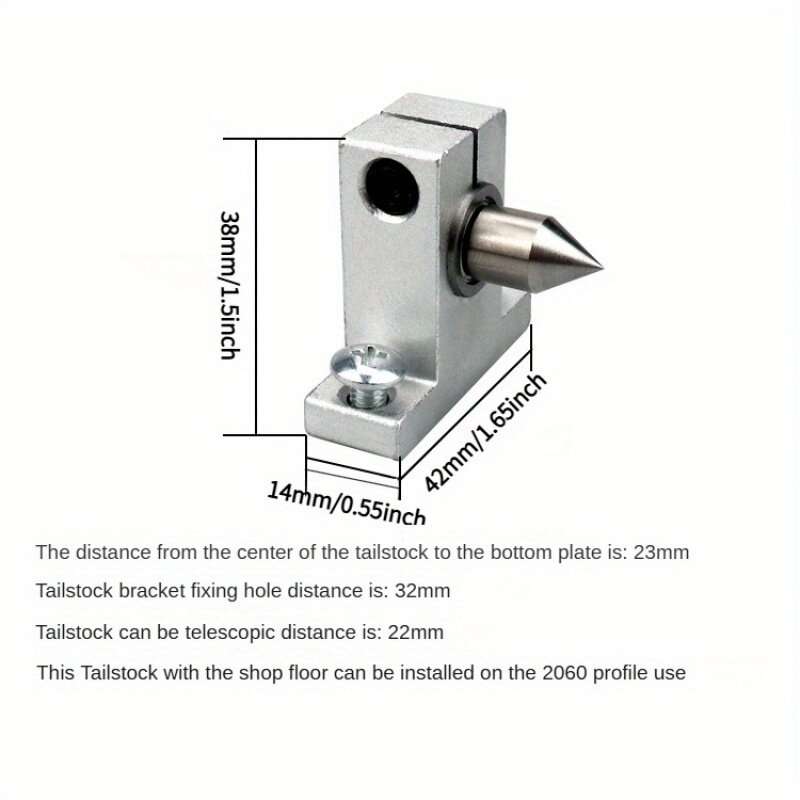 #A - Double Bearing Extendable Tailstock Assembly Bracket Tailstock Telescopic Rotary Centerless Liv
