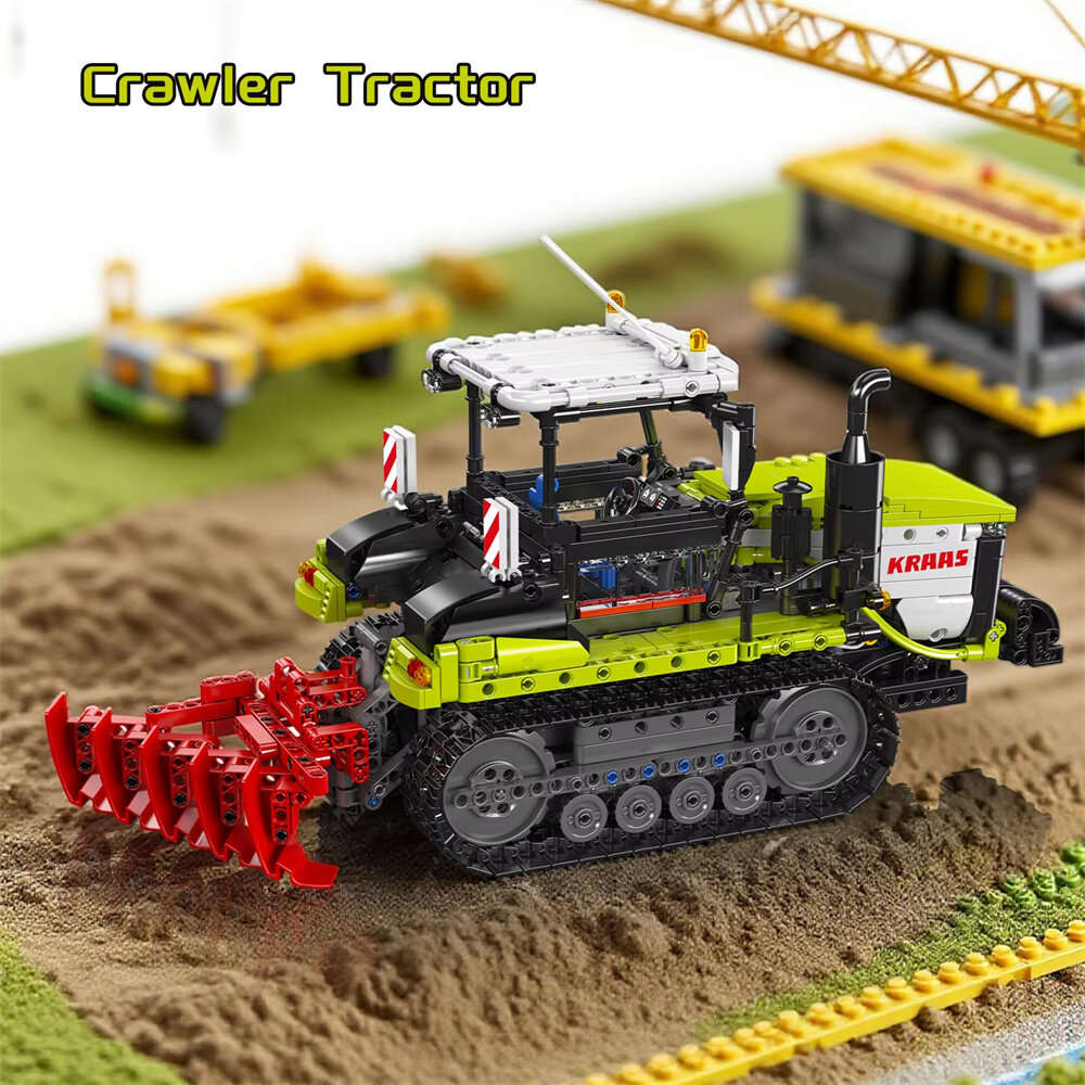01 - Mould King 17093 MOC RC Crawler Tractor Building Block Engineering Truck Model Brick Set Kids B