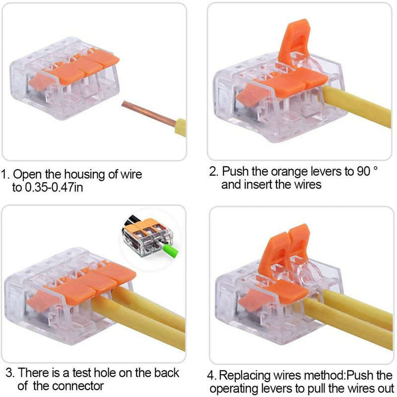 3x75pcs For 221 Electrical Connectors Wire Block Clamp Terminal Cable Reusable Mini Quick Home Wire