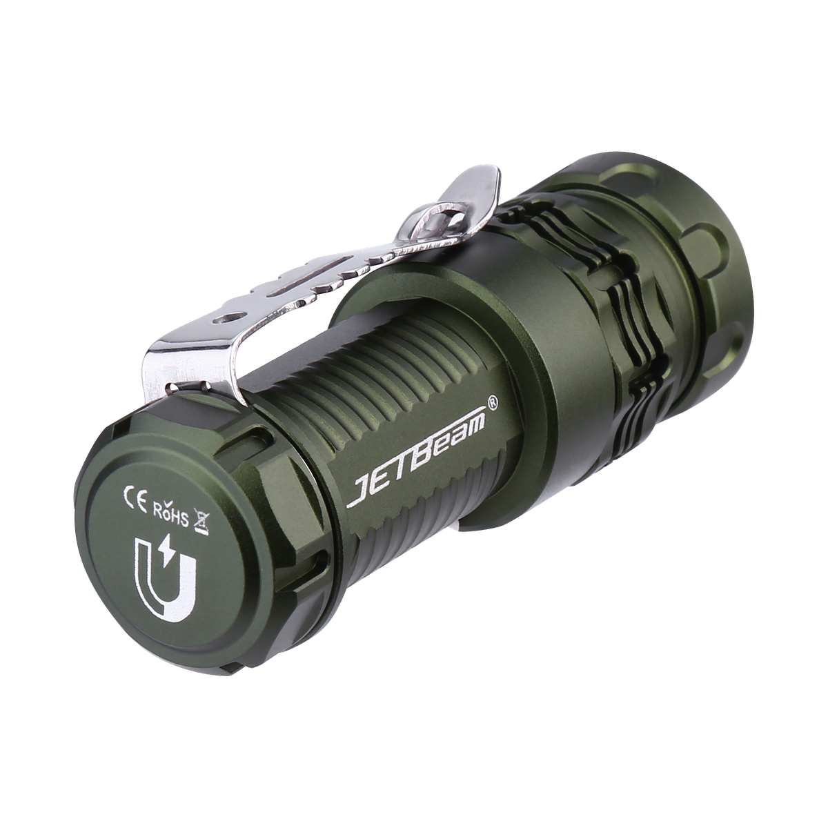 Green - JETBEAM RRT0 PRO LED Rechargeable Small EDC Flashlight Equipped with 3 high-Brightness LEDs+