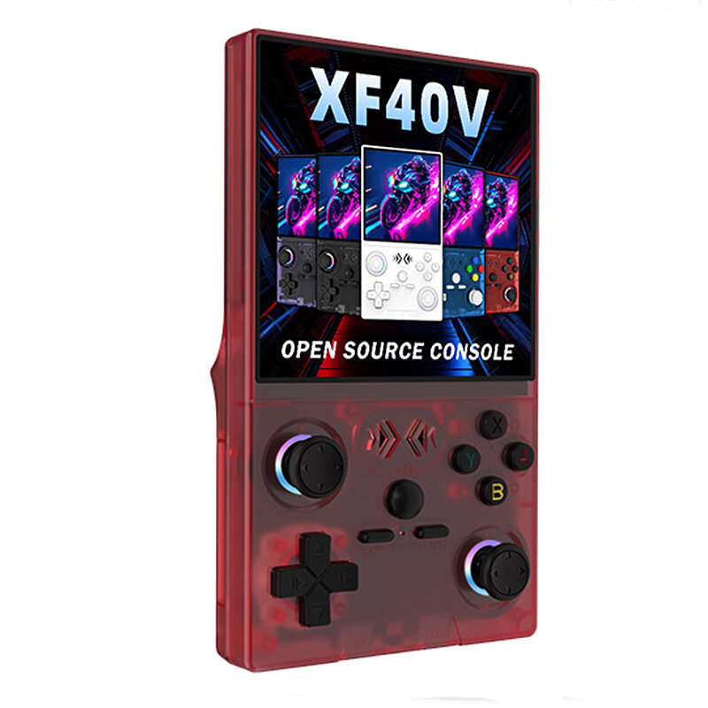 Black - [128G] XF40V Handheld Game Console with 4 Inch IPS HD Screen RK3326 RGB Joysticks Open Sourc