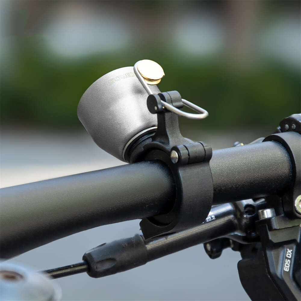 Titanium - ROCKBROS Mini 90dB Press-type Bicycle Bell Retro High Decibel Crisp Cycling Horn for 22-3