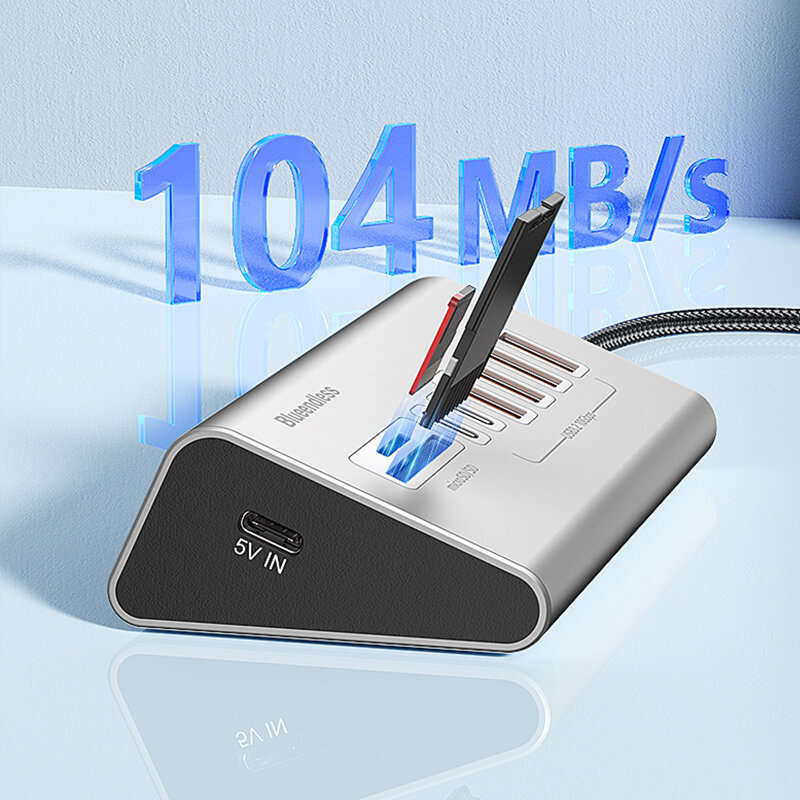 Grey - Blueendless HU806 8-in-1 USB-A Type-C Docking Station with 10Gbps USB-A 3.2*4 / USB-C 3.2*2 /