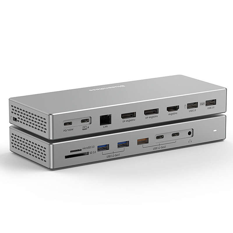 16-in-1[Dual DP+HD] - Blueendless HD1601 16-in-1 Type-C Docking Station with USB2.0 USB3.2 PD100W DP