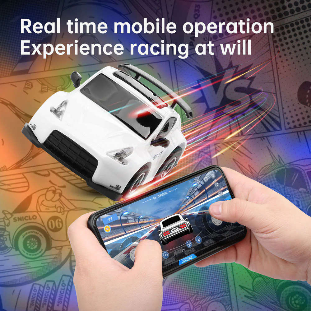 White - Diatone Sniclo 2009 2019 1/100 2.4G WIFI RC Car App Control Atom-Q Series Drift Desktop Micr