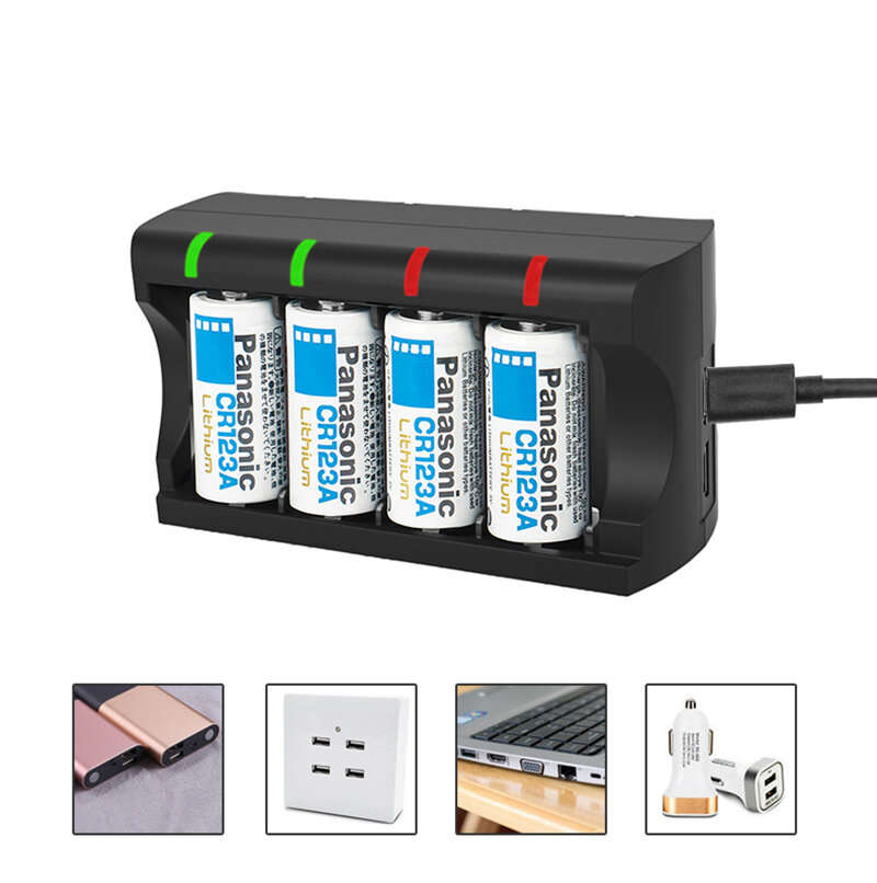 Sheingka RCR123A Battery 8-slot Charger Charging Base Can Charge 8pcs 16340 16350 Battery