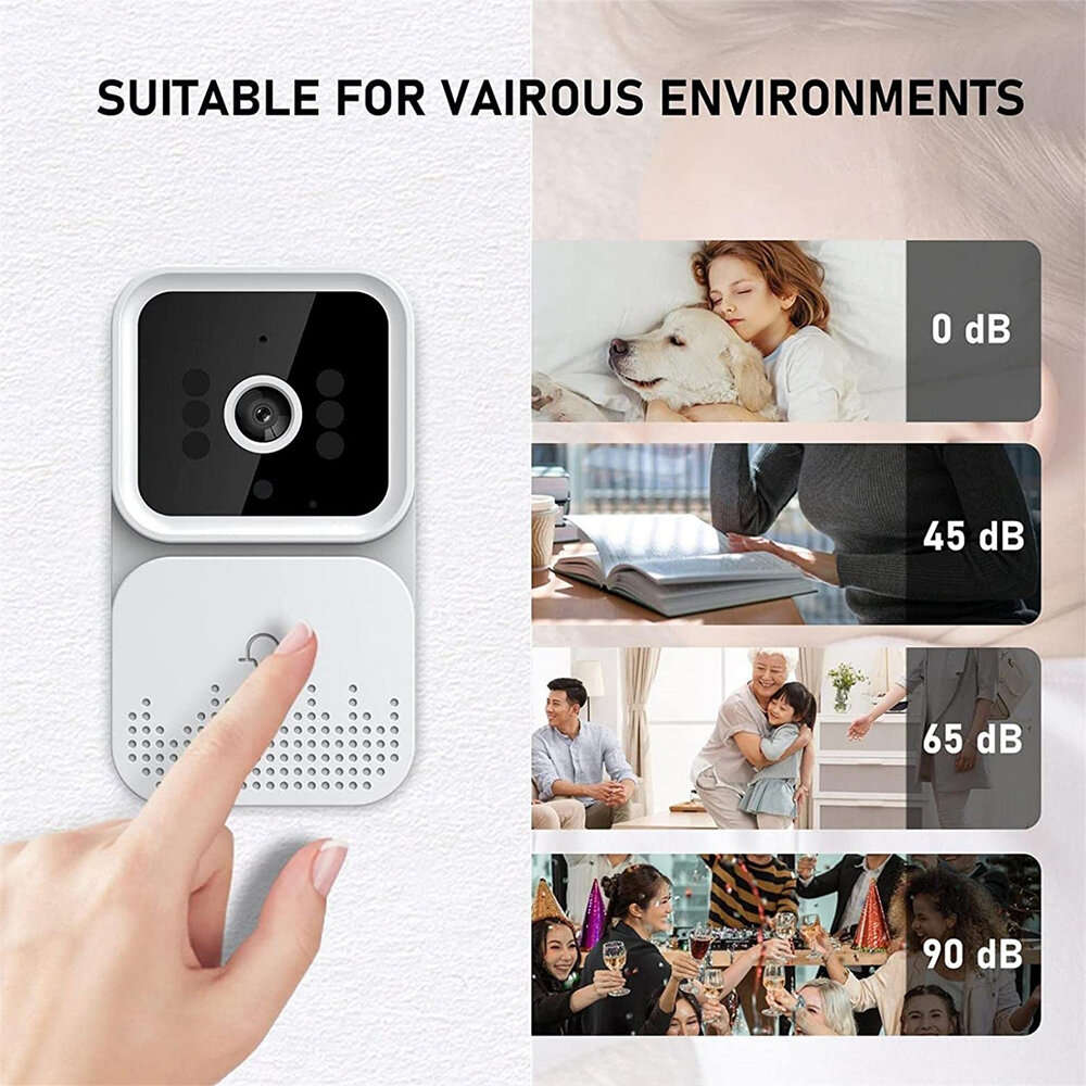 Smart Visual Doorbell Outdoor WiFi Camera Intelligent IR Night Vision Two-way Audio Remote APP Viewi