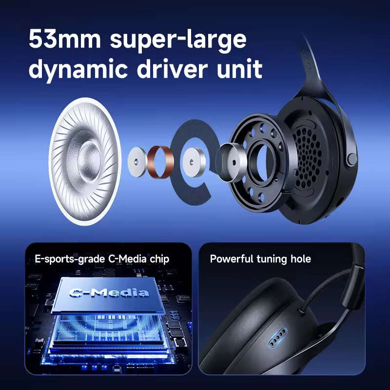 Red - MCHOSE X9 Gaming Headset bluetooth Headphone 53mm Large Drivers 7.1 FPS Surround Sound 2000mAh