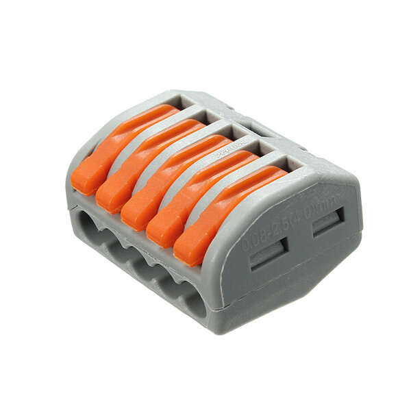 5PIN - Excellway ET25 2/3/5 Pins Spring Terminal Block 5Pcs Electric Cable Wire Connector
