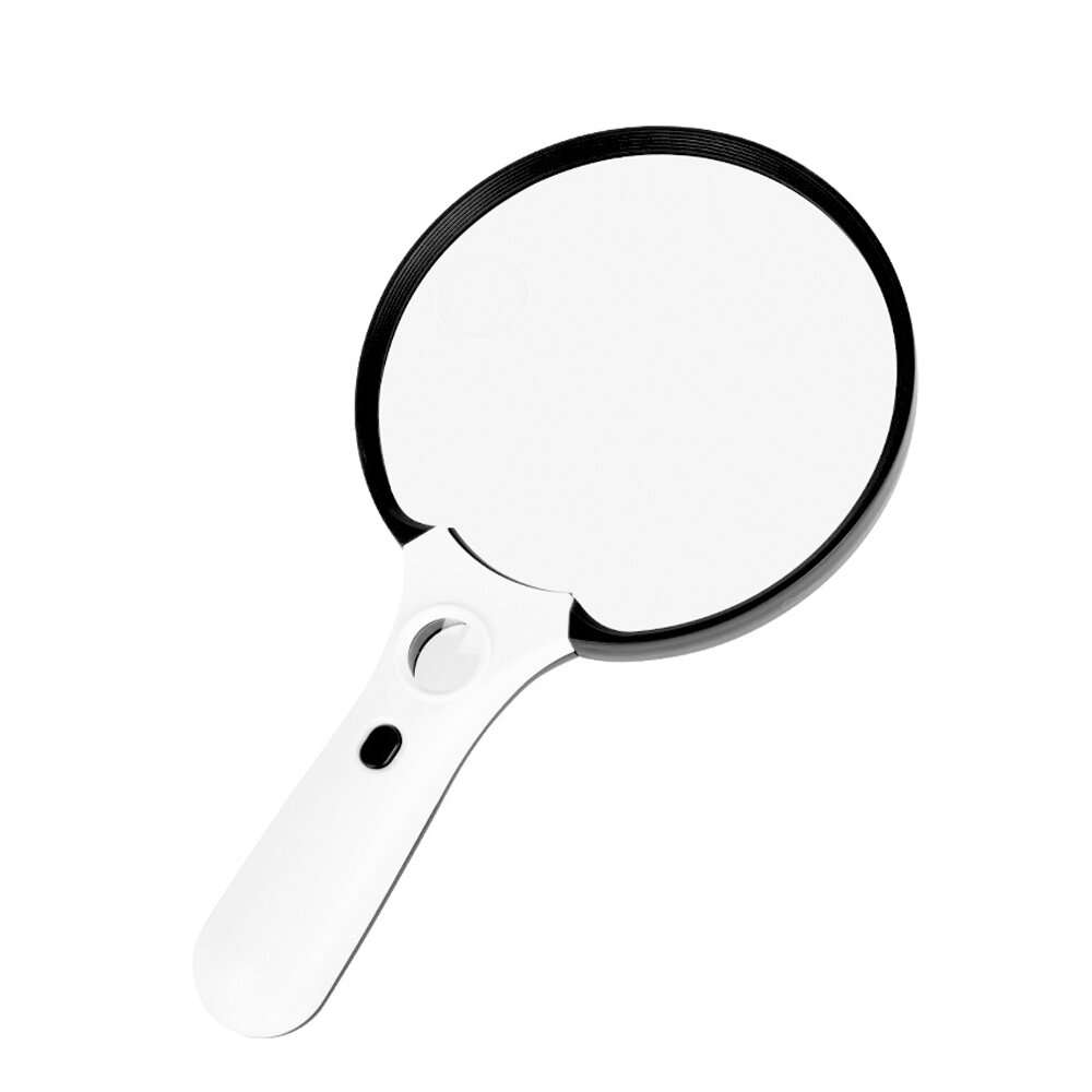 Handheld 135mm Large Lens Magnifying Glass with 10x 20x 45x Magnification LED and UV Light for Readi