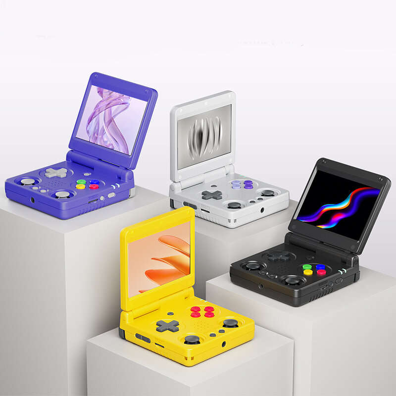 Grey - ANBERNIC RG34XXSP 64G Flip Retro Handheld Game Console 3.4-inch IPS Display Quad-core Support