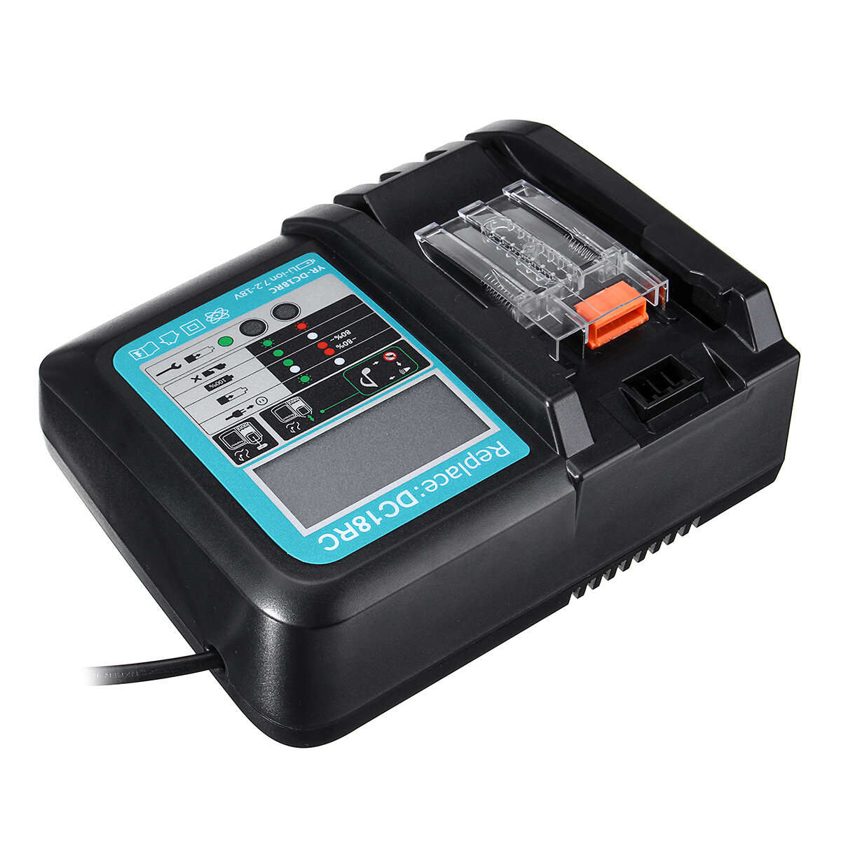 EU Plug - DC18RC Fast Lithium-Ion USB Battery Charger LED Display BL1830 BL1840 BL1850 For 14.4V 18V