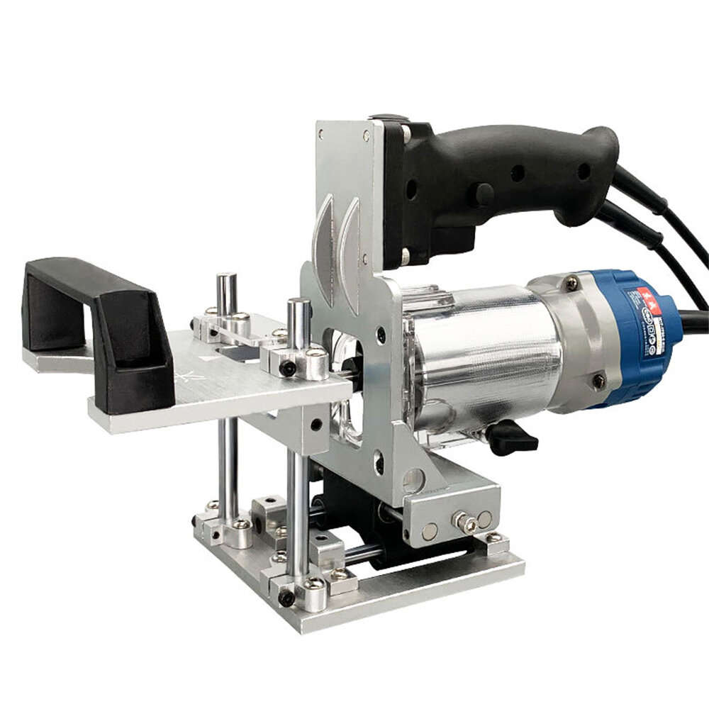 Woodworking Slotting Locator Compact Router Trimming Machine 2 in 1 Invisible Fastener Punch Bracket