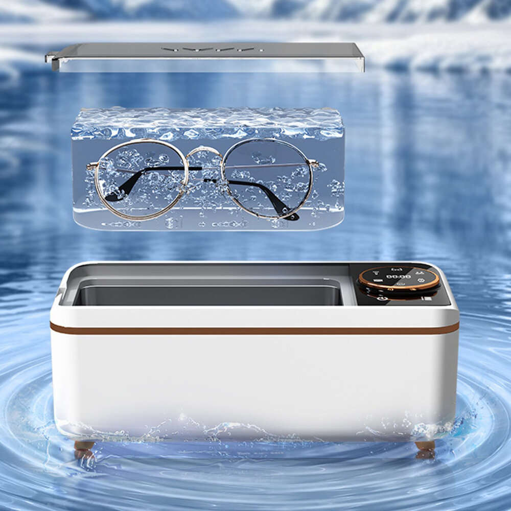 White - Tevorex Ultrasonic Jewelry & Glasses Cleaner 450ml Capacity High-Frequency Vibration Multifu