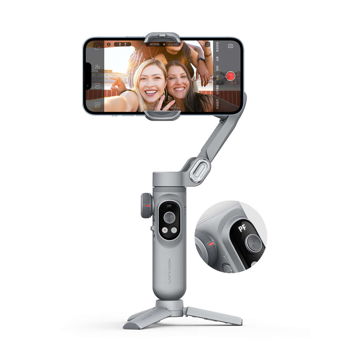 Aochuan Smart X Pro 3-axis Foldable Handheld Gimbal Focus Wheel Stabilizer Wireless Charging with Fi