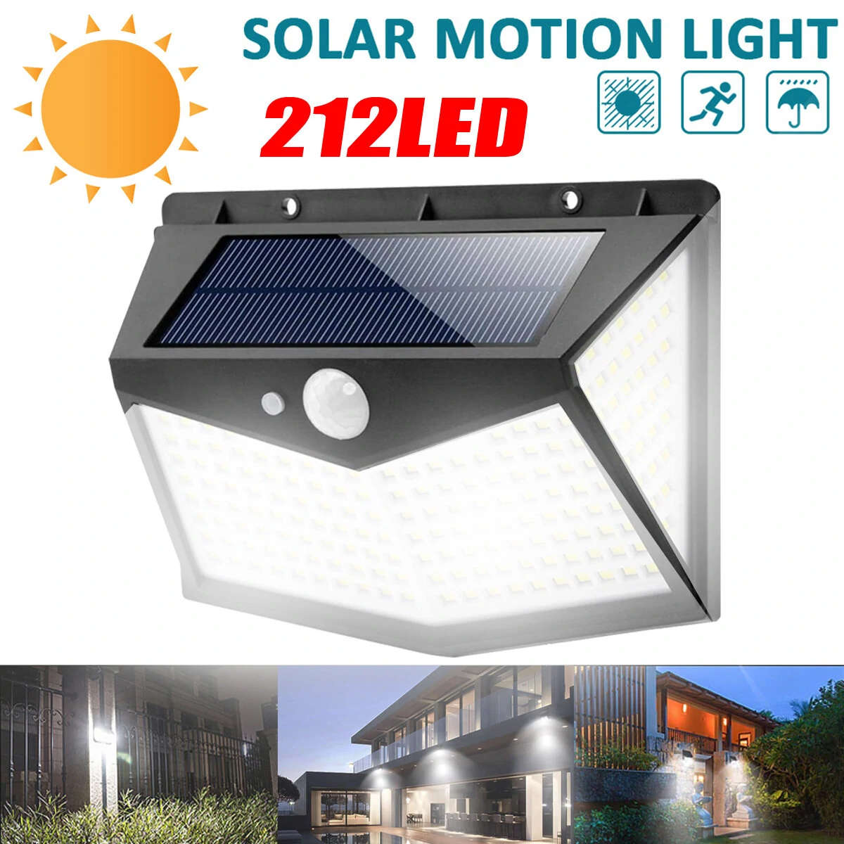 BULK FROM 6 // 212 LED OUTDOOR SOLAR WALL LIGHT MOTION SENSOR  LIGHT