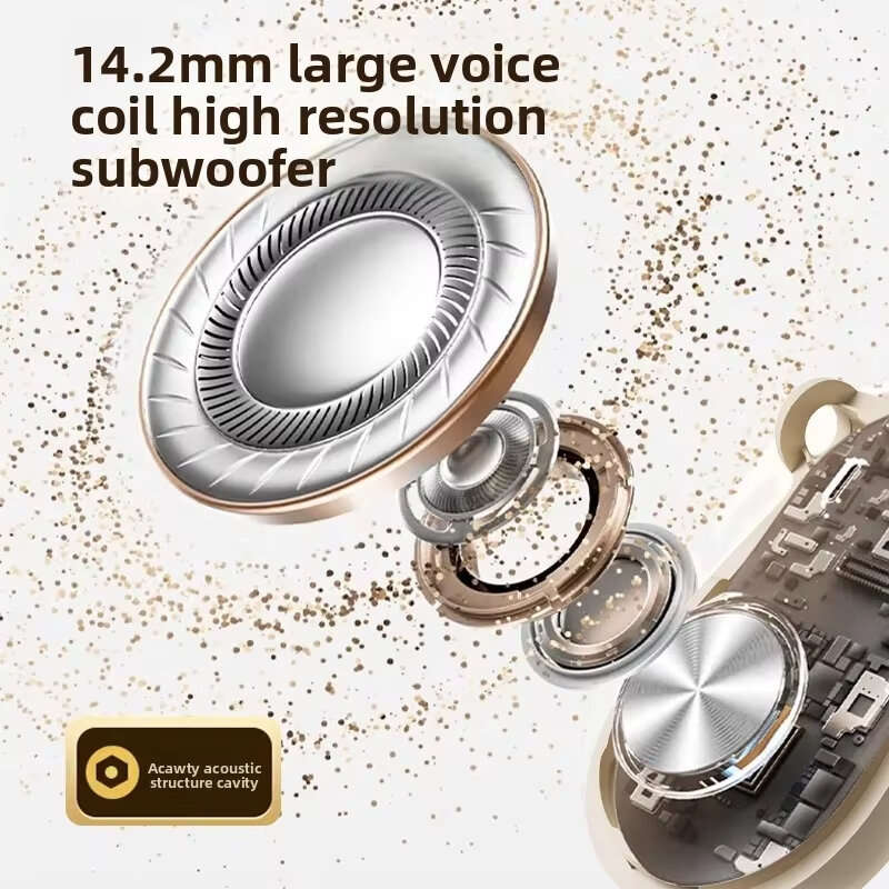 Black - LENOVO TA320 TWS Earbuds Wireless bluetooth 5.4 Earphone 14.2mm Large Moving Coil 360 Panora