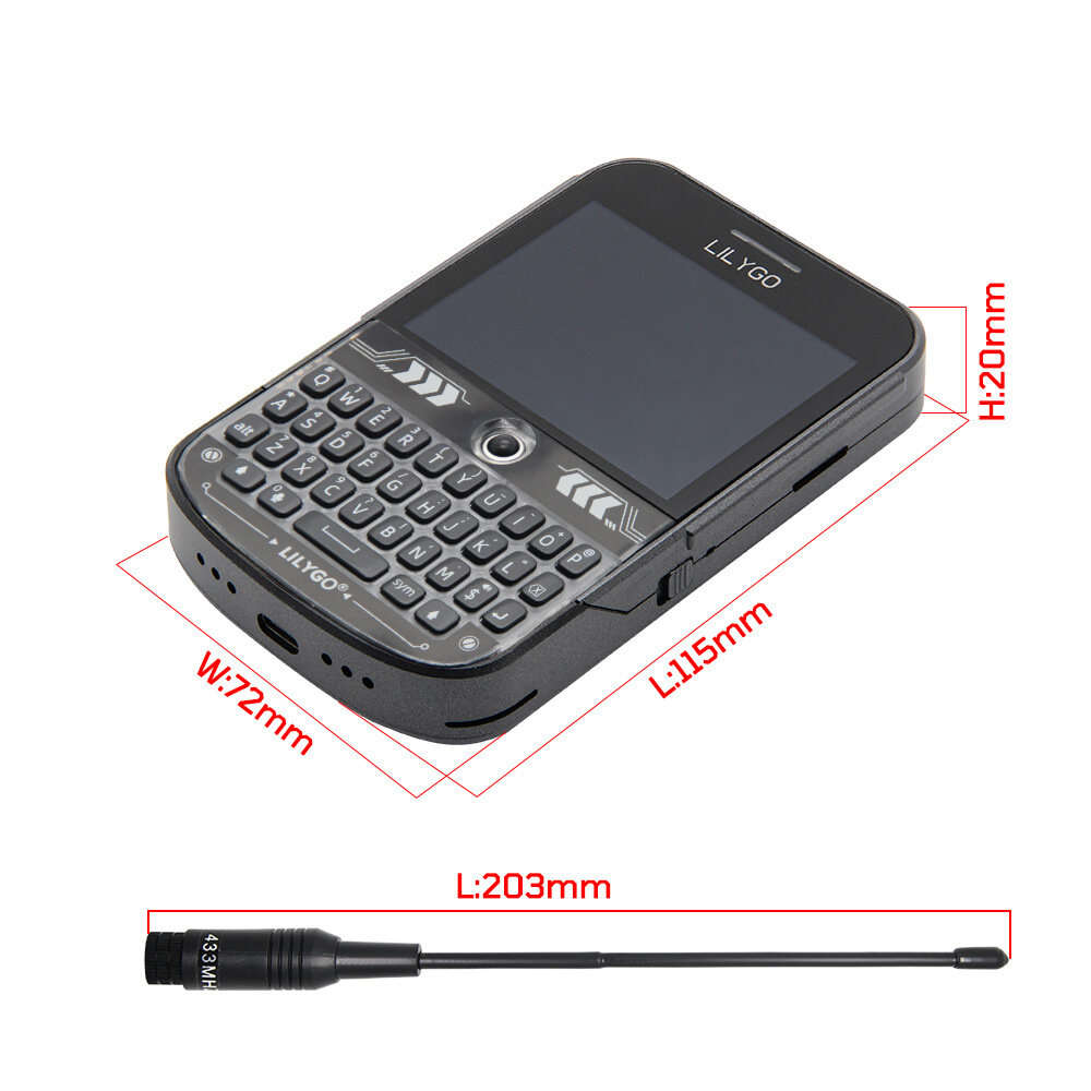 LILYGO T-Deck Plus Black Keyboard 868MHz External Antenna ESP32-S3 GPS LoRaWAN+LCD Wireless Module