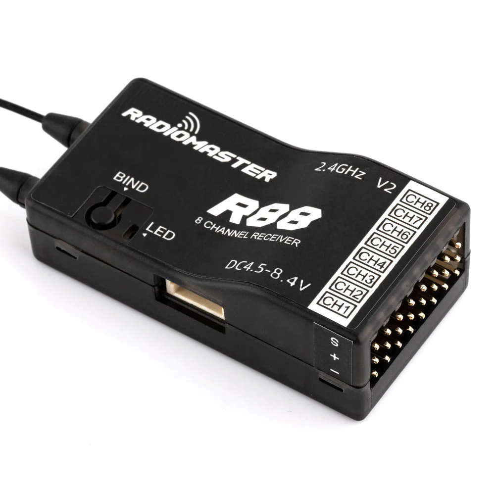 FCC Version - RadioMaster R88 V2 2.4GHz 8CH Compatible Frsky D8/D16 SFHSS PWM/Sbus Receiver