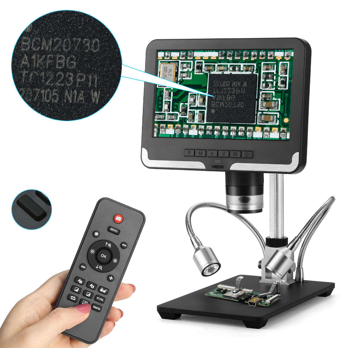 Black - Andonstar AD206 1080P 3D Digital Microscope Soldering Microscope for Phone Repairing SMD / S