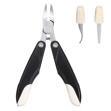 3 IN 1 Portable Nail Clippers Nippers for Thick and Ingrown Toenails (COLOR.: BLACK)