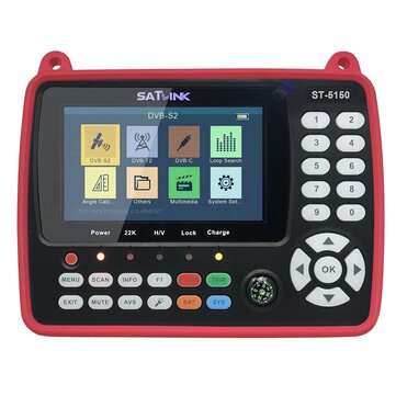 SATLINK ST-5150 DVB-S2/T2/C HD Satellite TV Signal Finder Digital Handheld Signal ... (PLUG: EUPLUG)