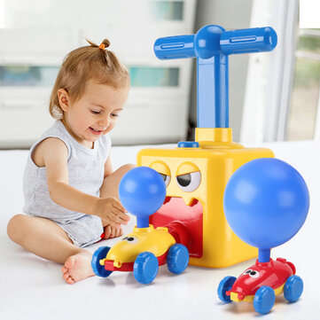 Inertia Balloon Powered Car Toys No Batteries Aerodynamics Upgraded With Launcher Rocket For Childre