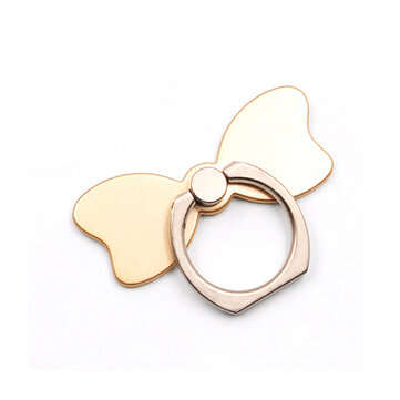 Universal Bowknot 360 Degree Rotation Desktop Stand Finger Ring Holder for Mobile ... (COLOR.: GOLD)