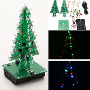 Geekcreit DIY Christmas Tree LED Flash Kit 3D Electronic Learning Kit (COLOR.: COLORFULLED)