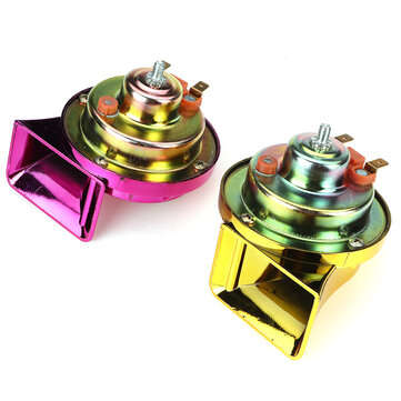 2pcs 400DB 12V Dual Tone Snail Air Horn Super Loud Trumpet 510hz + 410hz For Car Trucks Lorry Boat U