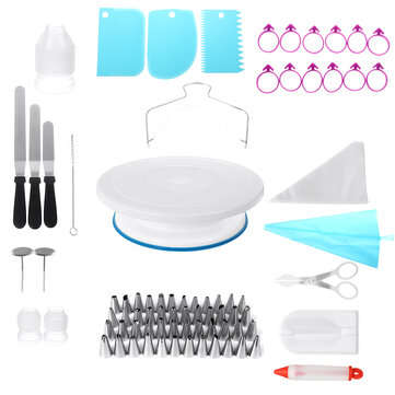 186Pcs Cake Decorating Tool Kit Baking Fondant Supplies Turntable Bag Tip Nozzle (TYPE: .A)