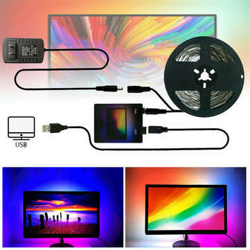 1/2/3/4/5m DIY Ambient Light Strip TV PC USB LED Strip HDTV Computer Monitor Backlight (LENGTH: 5M)