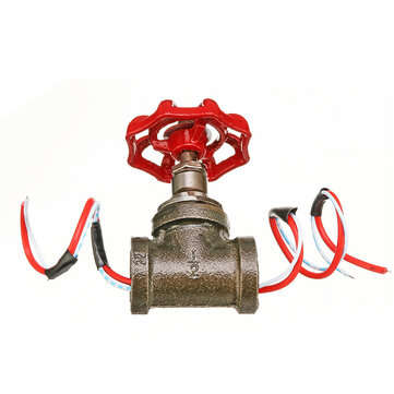 Vintage Steampunk 1/2 Inch Stop Valve Light Switch With Wire Pass Thru Red Iron