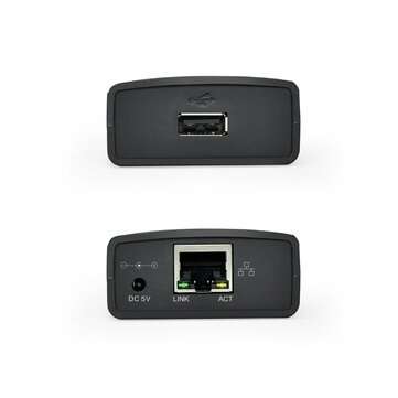 Wavlink Ethernet to USB 2.0 Network LRP Print Server USB Hub 100Mbps Printers Power Adapter Share a