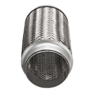 3 X 8 Inch 76 X 203mm Weld On Exhaust Muffler Flex Pipe Stainless Steel Double Braid