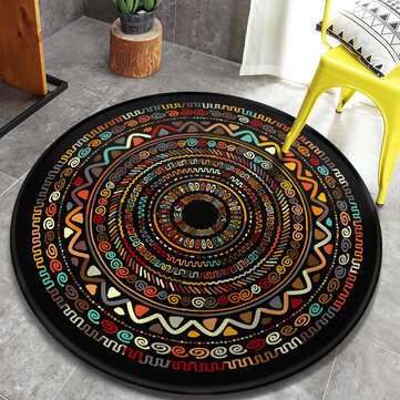 Ethnic Style Carpet Baroque Style Mandala Round Mat Carpet (type: Typea)