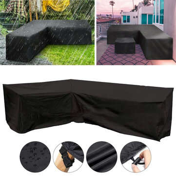 L-shaped Table Furniture Cover Waterproof Dustproof Outdoor Garden Household Furniture ... (SIZE: L)