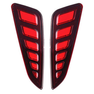 Pair LED Rear Bumper Reflector Driving Brake Lights for Toyota C-HR 2016-2020