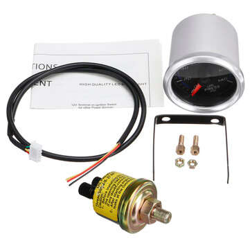 2`` 52mm 0-140PSI Oil Pressure Gauge Blue LED Black Face Auto Car Meter + Sensor