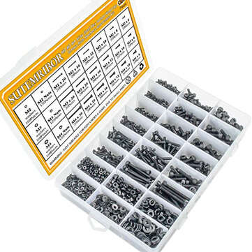 1200Pcs Assorted M2 M3 M4 Stainless Steel Screws & Socket Bolts and Nuts Set