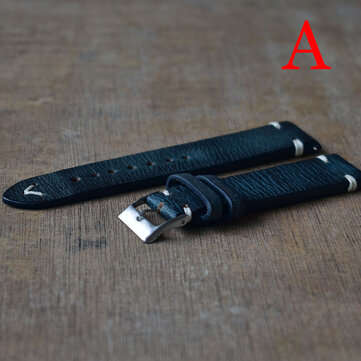 Straps Vintage Style Distressed Leather Wome/Men Watch Band Strap with S... (SIZE: 24MM | NO.: NO.1)