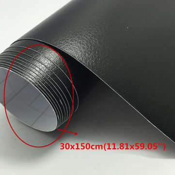 30cm150cm Black Leather Texture Car Stickers Vinyl Wrap Car Inner Decal Film